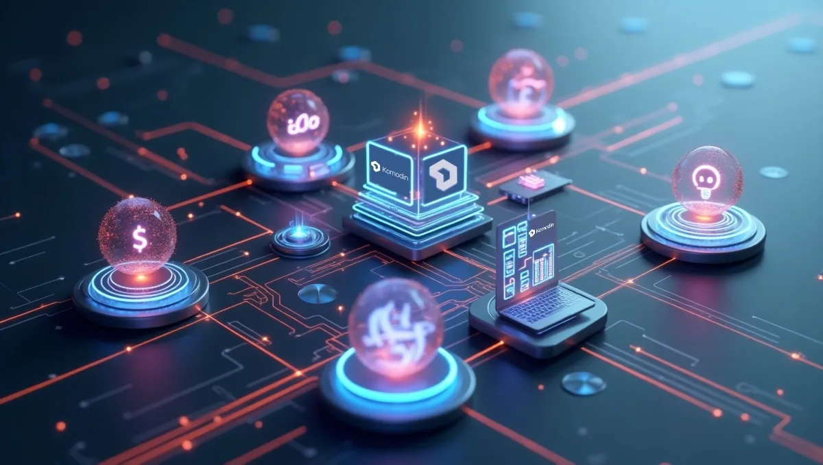 Panel moderno con herramientas y automatización financiera para empresas y datos inteligentes